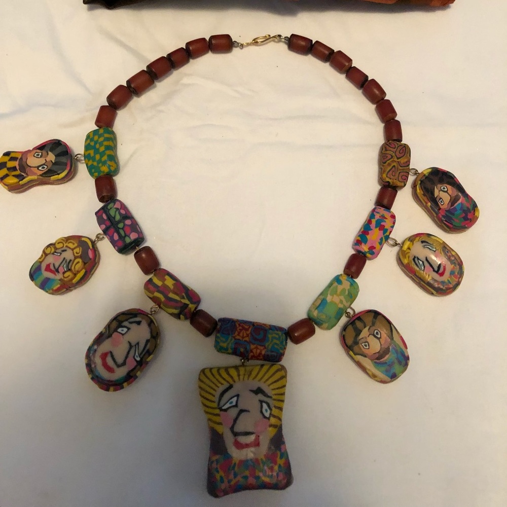 Handmade polymer clay necklace